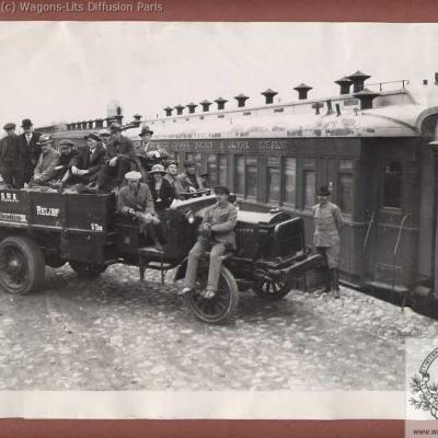 Orig 1921 us ara relief train kazan famine russia photo