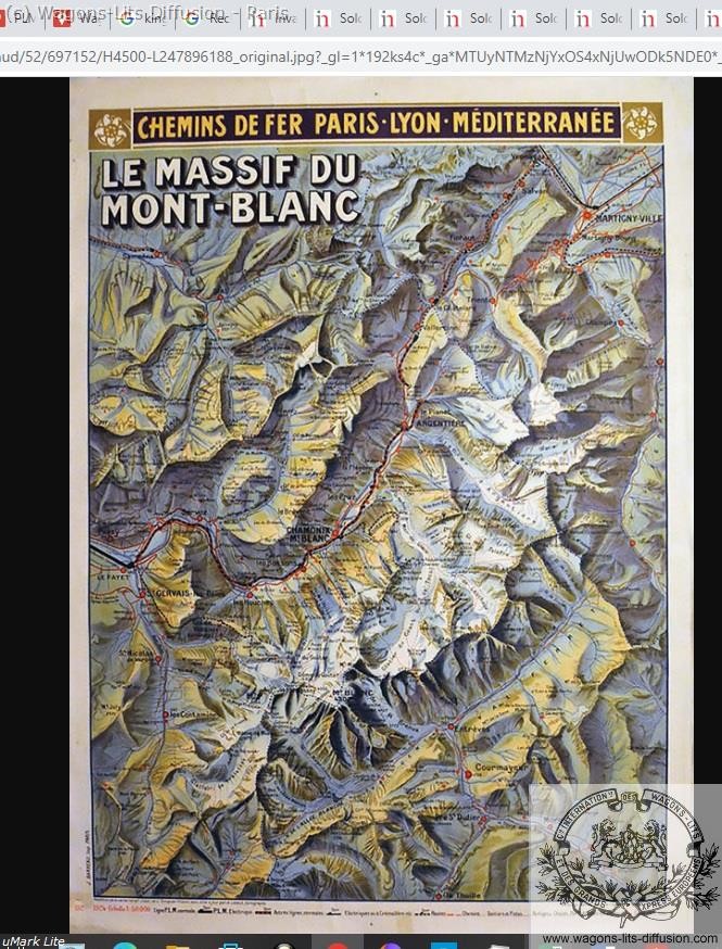 Plm carte massif du mont blanc 1924 ref n 1137