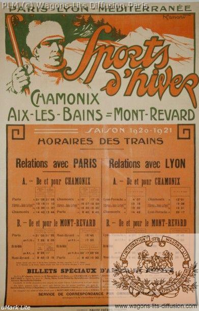 PLM Chamonix Aix Mont Revard Horaires 1920 (Ref N° 179
