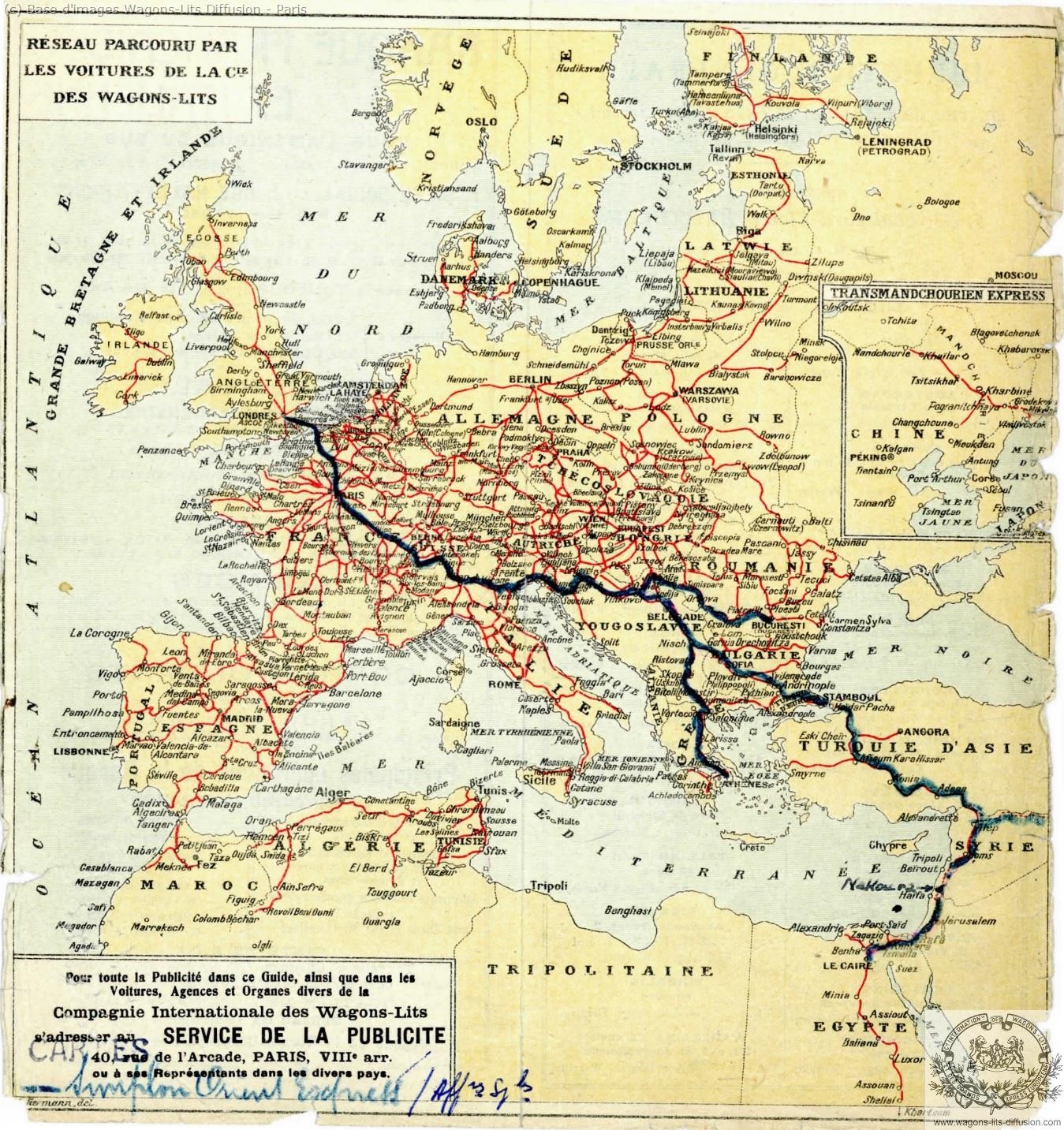 Wl carte des services ciwl en europe vers 1910