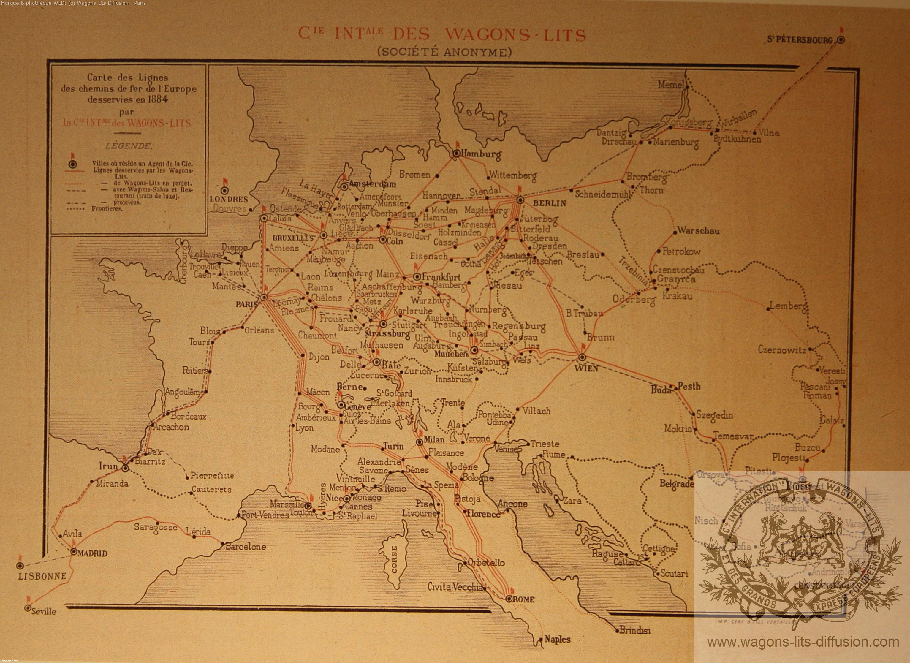 Wl carte du reseau ciwl en 1884