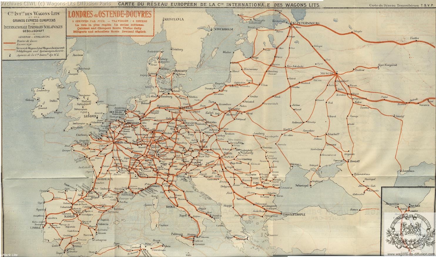 Wl carte reseau europe 1914
