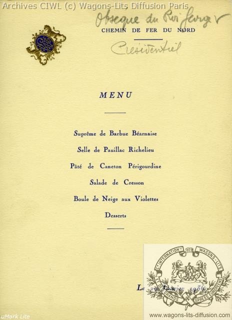 Wl menu obseque roi georges 5 1929