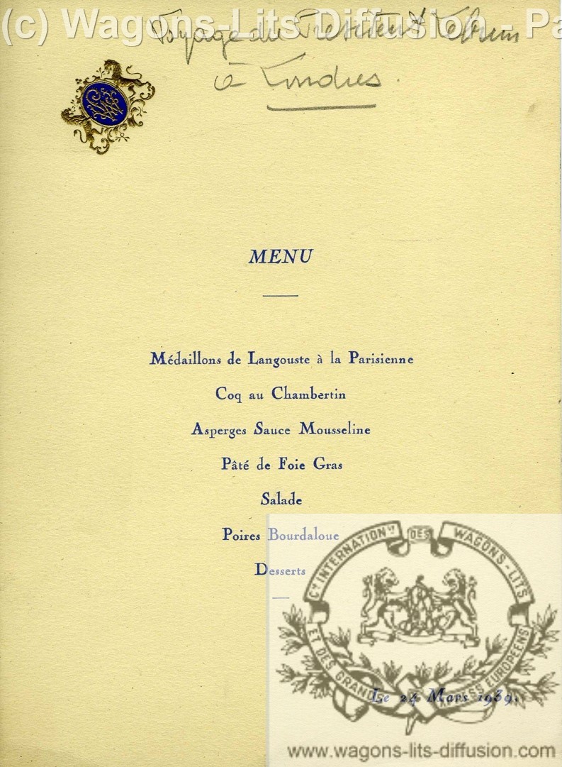 Wl menu president lebrun vers londres mars 1939